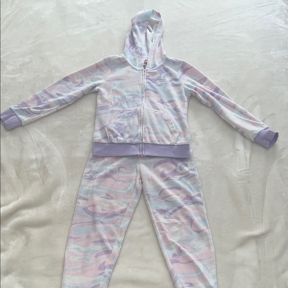 Juicy Couture Kids Lavender and White Pajama Set